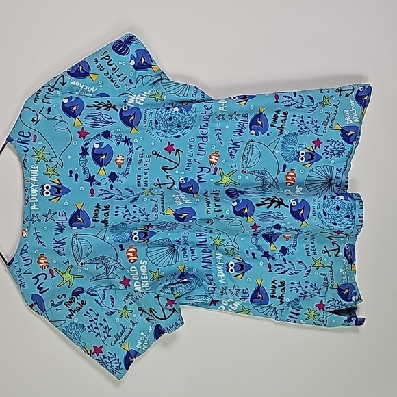 Disney Finding Dory large blue scrub top - Picture 4 of 5